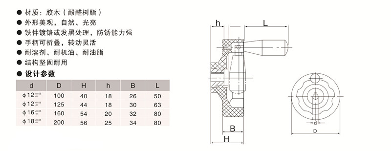 歐拓手輪廠家定制內(nèi)波紋手輪，背波紋手輪,橢圓拉手,膠木拉手,方形拉手